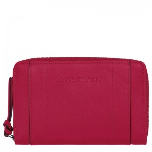 long champ 3D Leather Naisten Lompakko Magenta | FIVR8558