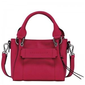 long champ 3D XS Handbag Leather Naisten Mini Laukut Magenta | FIZU9341