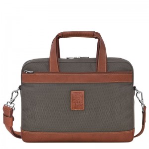 long champ Boxford S Recycled canvas Miesten Salkku Ruskea | FIOK7636