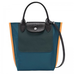 long champ Cabas XS Tote Canvas Miesten Käsilaukku Sinivihreä | FIZU7469