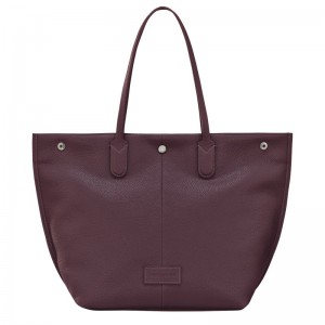 long champ Essential L Tote Leather Naisten Olkalaukku Eggplant | FIKO8858