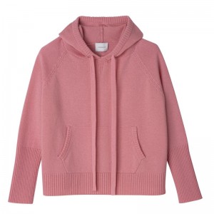 long champ Hoodie Knit Naisten Villapaita Marshmallow | FINW7721