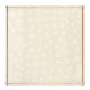 long champ La MÉdaille Shawl Cotton blend Miesten Stoles Ivory | FIWN7074