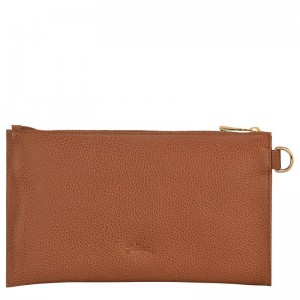 long champ Le FoulonnÉ Leather Miesten Pouches Caramel | FIFD7346