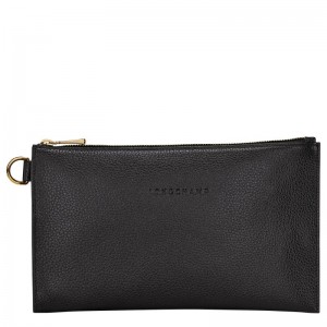 long champ Le FoulonnÉ Leather Miesten Pouches Mustat | FIDF7345