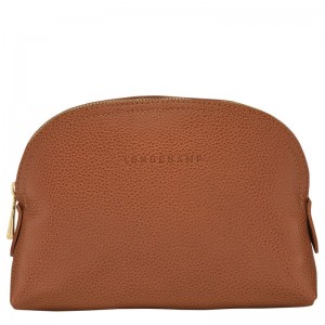 long champ Le FoulonnÉ Leather Miesten Pouches Caramel | FIPJ7342