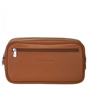 long champ Le FoulonnÉ Leather Miesten Toilettilaukku Caramel | FIMQ7151