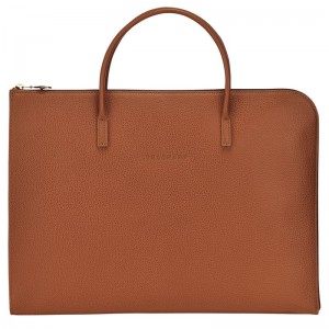 long champ Le FoulonnÉ S Leather Miesten Salkku Caramel | FIVR7622