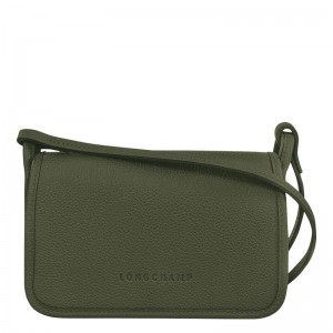 long champ Le FoulonnÉ XS Clutch Leather Naisten Crossbody Laukut Khaki | FIFD9010