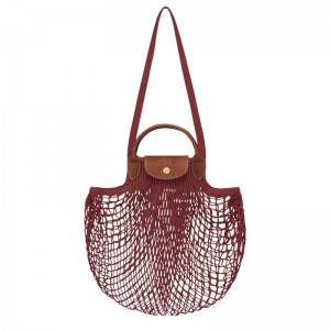 long champ Le Pliage Filet L Mesh Canvas Naisten Olkalaukku Mahogany | FIQM8892