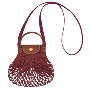 long champ Le Pliage Filet XS Mesh Canvas Naisten Crossbody Laukut Mahogany | FIMQ9023