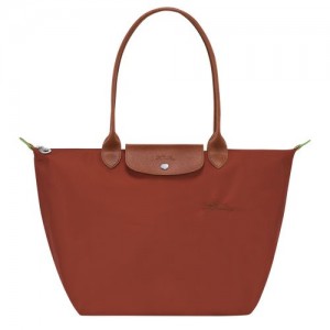 long champ Le Pliage Green L Tote Recycled canvas Naisten Olkalaukku Chestnut | FINW8816