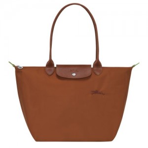 long champ Le Pliage Green L Tote Recycled canvas Naisten Olkalaukku Cognac | FIMQ8815