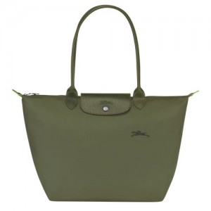 long champ Le Pliage Green L Tote Recycled canvas Naisten Olkalaukku Forest | FIQM8789