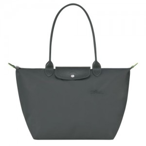 long champ Le Pliage Green L Tote Recycled canvas Naisten Olkalaukku Graphite | FIQM8788