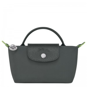 long champ Le Pliage Green with handle Recycled canvas Naisten Pouches Graphite | FIBE8453