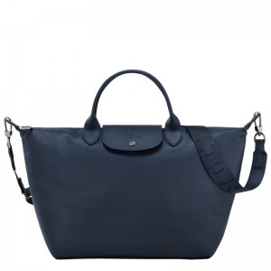 long champ Le Pliage Xtra L Leather Miesten Käsilaukku Laivastonsininen | FIMQ7515