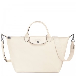 long champ Le Pliage Xtra L Leather Miesten Käsilaukku Ecru | FIPJ7479