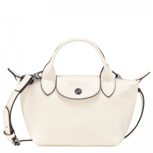 long champ Le Pliage Xtra XS Handbag Leather Naisten Mini Laukut Ecru | FIIL9301