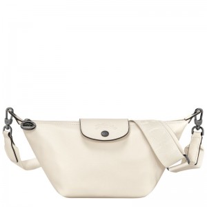 long champ Le Pliage Xtra XS Leather Miesten Crossbody Laukut Ecru | FIIL7600