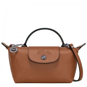 long champ Le Pliage Xtra XS Leather Naisten Pouches Cognac | FIMQ8399