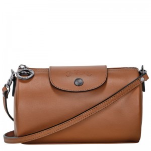 long champ Le Pliage Xtra XS Leather Naisten Crossbody Laukut Cognac | FIAH8955