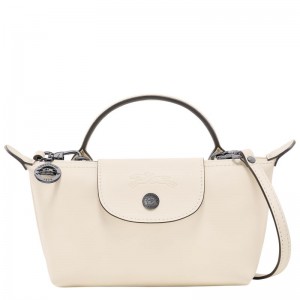 long champ Le Pliage Xtra XS Pouch Leather Naisten Crossbody Laukut Ecru | FIUZ9003