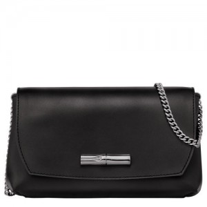 long champ Le Roseau Clutch Leather Naisten Mini Laukut Mustat | FISG9401