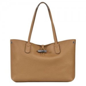 long champ Le Roseau Essential L Tote Leather Naisten Olkalaukku Fawn | FICT8819