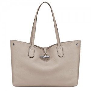 long champ Le Roseau Essential L Tote Leather Naisten Olkalaukku Clay | FIVR8818