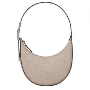 long champ Le Roseau Essential S Hobo Leather Naisten Olkalaukku Clay | FIKO8823