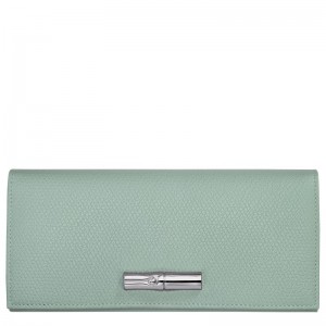 long champ Le Roseau Flap Leather Naisten Lompakko Celadon | FIGS8566