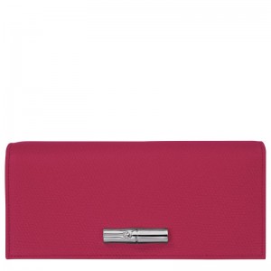 long champ Le Roseau Flap Leather Naisten Lompakko Beetroot | FICT8550