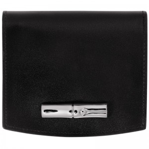 long champ Le Roseau Leather Naisten Lompakko Mustat | FILI8562