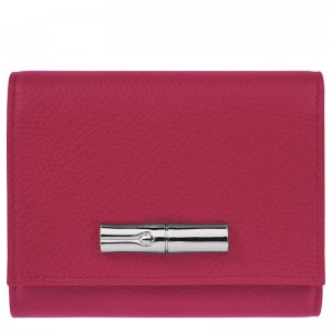 long champ Le Roseau Leather Naisten Lompakko Beetroot | FIFD8542