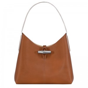 long champ Le Roseau M Hobo Leather Naisten Olkalaukku Cognac | FIZU8860