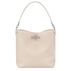 long champ Le Roseau M Shoulder Leather Naisten Olkalaukku Paper | FIDF8853