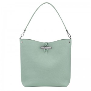 long champ Le Roseau M Shoulder Leather Naisten Olkalaukku Celadon | FIPJ8850