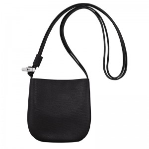 long champ Le Roseau S Leather Naisten Crossbody Laukut Mustat | FIZU8964