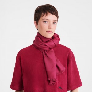 long champ Le Roseau Shawl Silk Blend Naisten Stoles Beetroot | FIGS8075