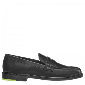 long champ Leather Naisten Loafers Mustat | FINW7669