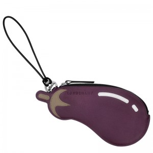 long champ Longcharm Eggplant clutch Leather Naisten Pouches Eggplant | FISG8384