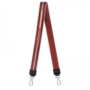 long champ Rayures Canvas Naisten Shoulder Straps Chestnut | FITC8004