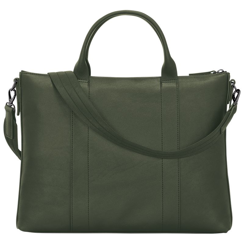 long champ 3D Leather Miesten Salkku Khaki | FIQM7644