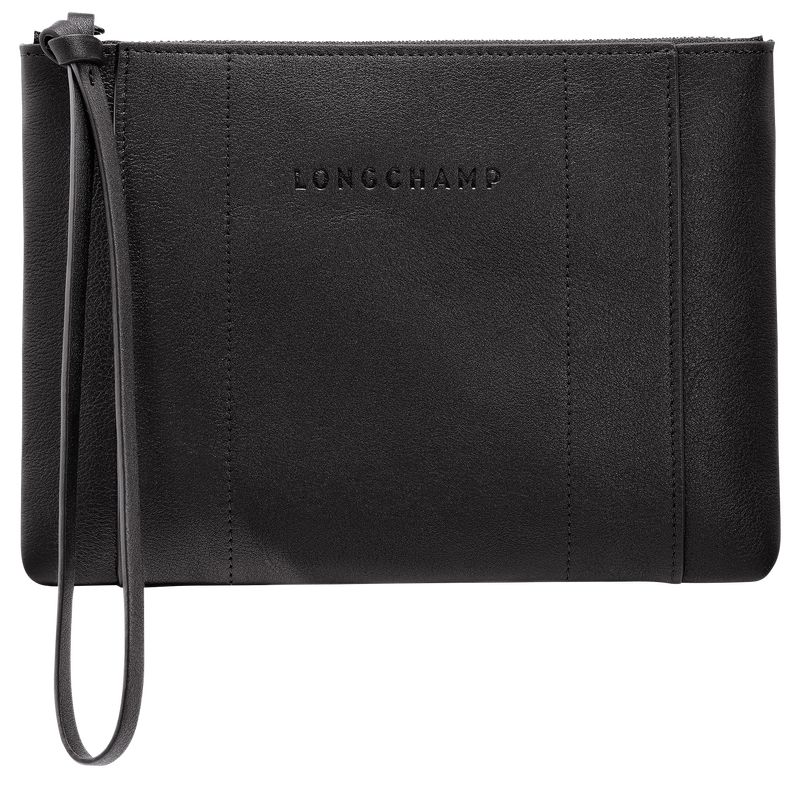 long champ 3D Leather Naisten Pouches Mustat | FIBE8708