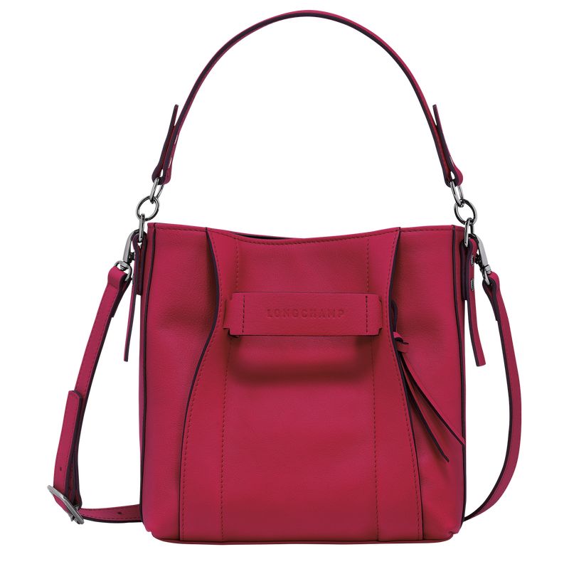 long champ 3D S Leather Naisten Crossbody Laukut Magenta | FIVR8974