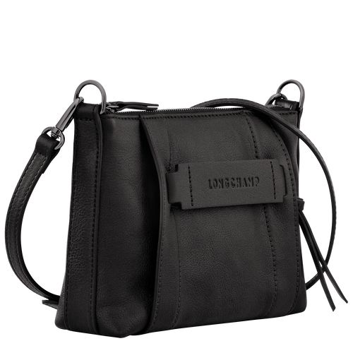 long champ 3D S Leather Naisten Crossbody Laukut Mustat | FIHA8908