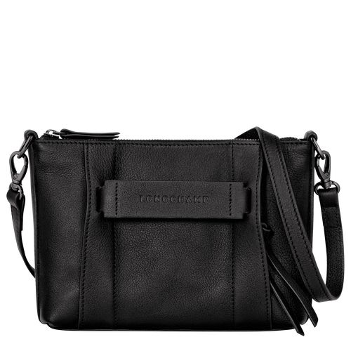 long champ 3D S Leather Naisten Crossbody Laukut Mustat | FIHA8908