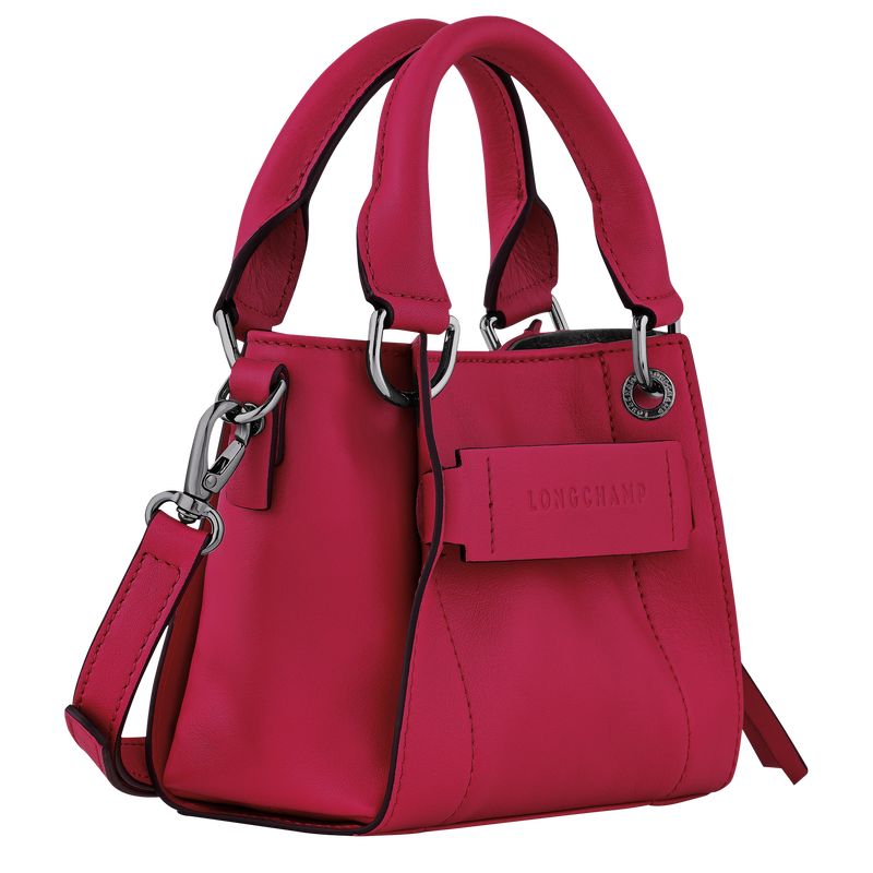 long champ 3D XS Handbag Leather Naisten Mini Laukut Magenta | FIZU9341