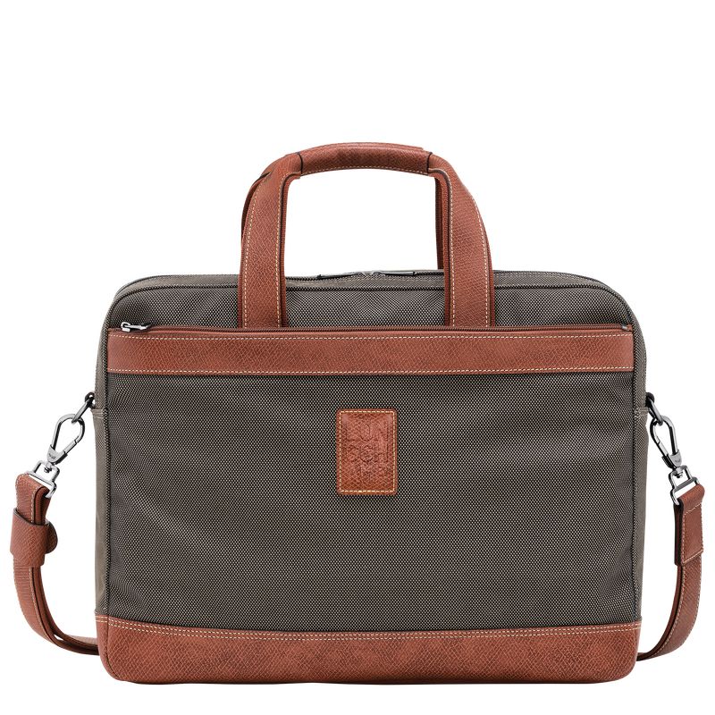 long champ Boxford L Recycled canvas Miesten Salkku Ruskea | FIYX7639